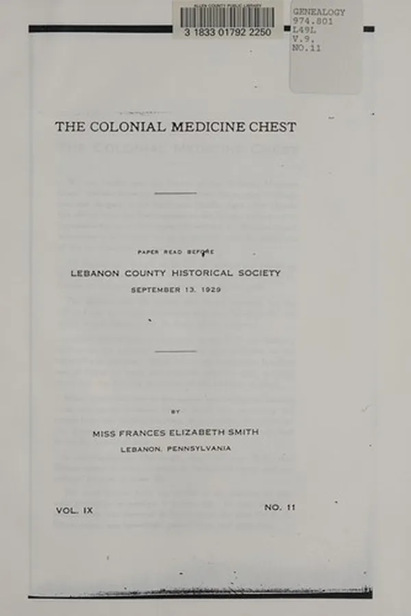 Capa de The colonial medicine chest