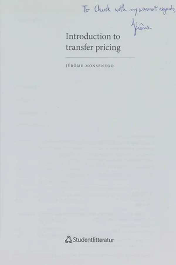 Cover of Introduction to transfer pricing