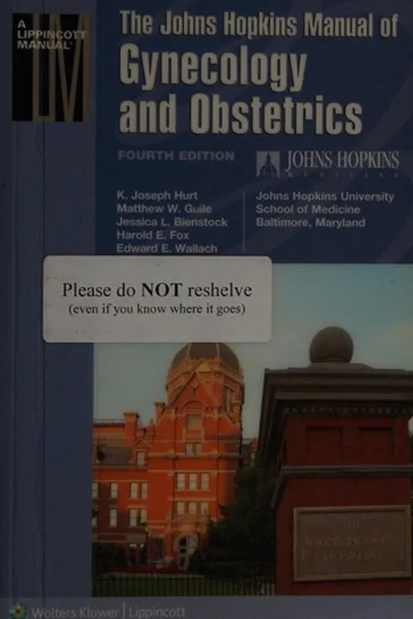 Capa de The Johns Hopkins manual of gynecology and obstetrics
