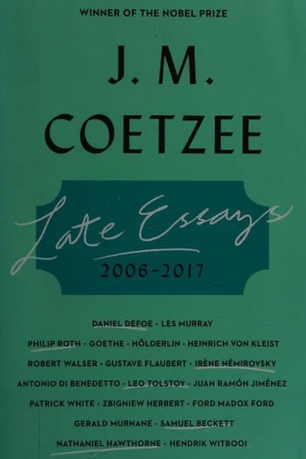 Cover of Late essays, 2006-2017