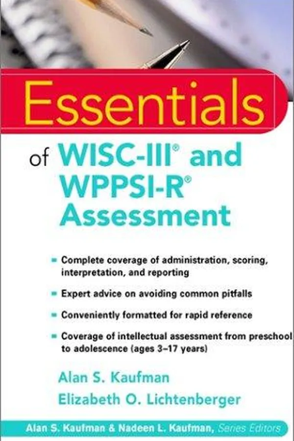 Capa de Essentials of WISC-III and WPPSI-R Assessment