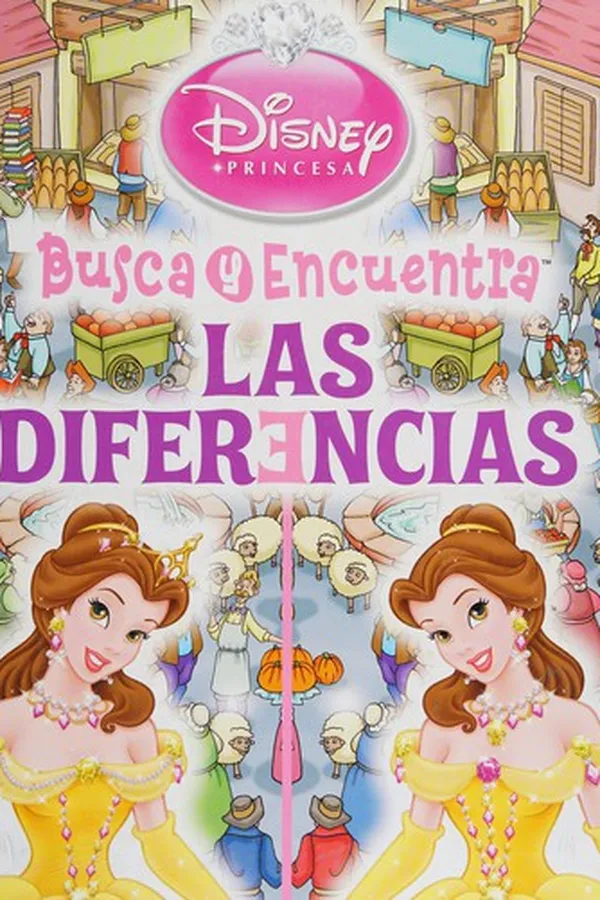 Capa de Disney princesa busca y encuentra las diferencias