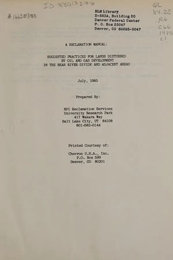 Capa de A reclamation manual