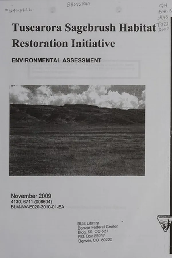 Capa de Tuscarora sagebrush habitat restoration initiative
