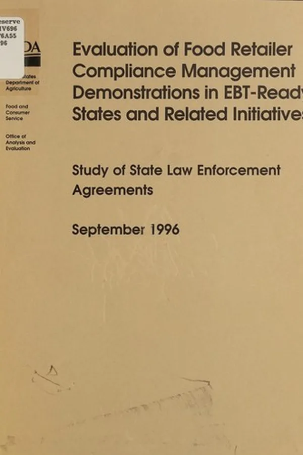 Capa de Evaluation of food retailer compliance management demonstrations in EBT-ready states and related initiatives