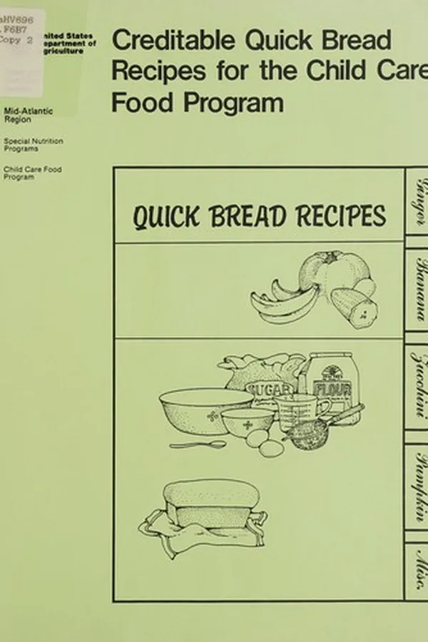 Capa de Creditable quick bread recipes, Child Care Food Program