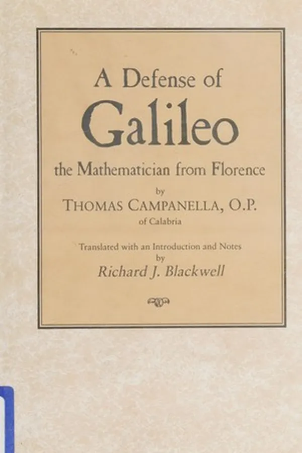 Capa de A defense of Galileo, the mathematician from Florence