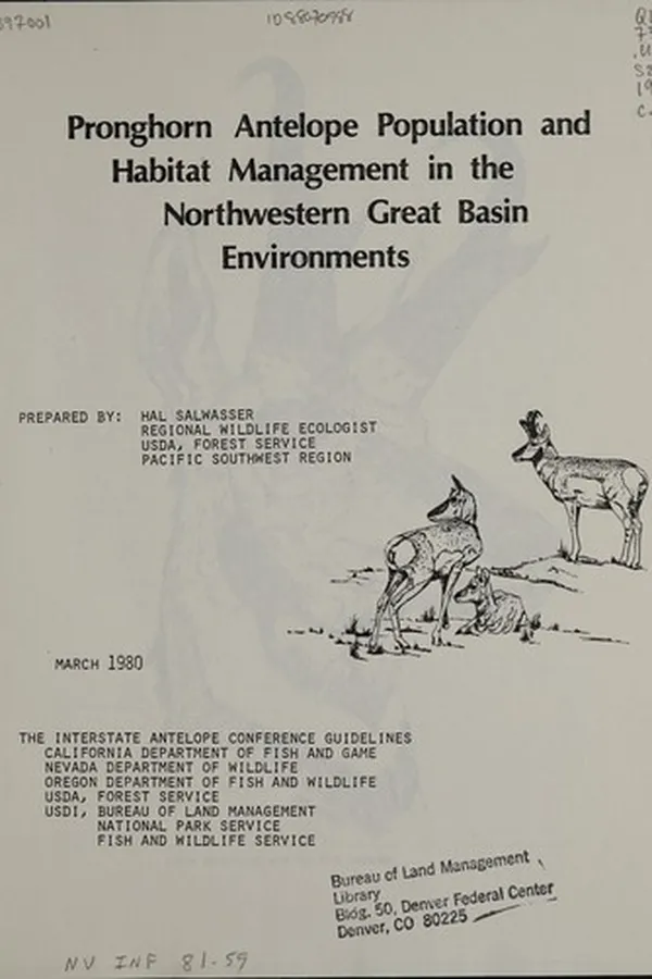 Capa de Pronghorn antelope population and habitat management in the northwestern Great Basin environments