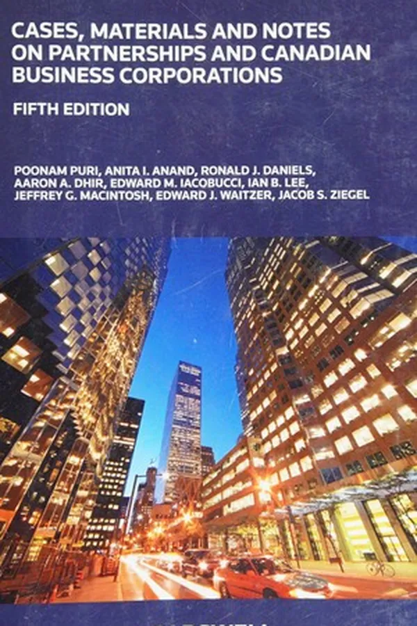 Capa de Cases, materials and notes on partnerships and Canadian business corporations