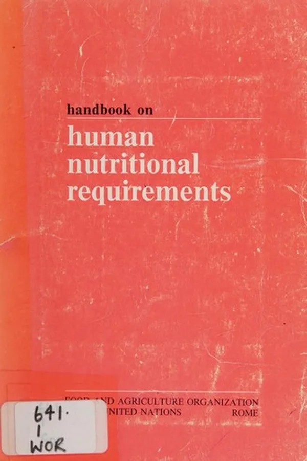 Capa de Handbook on human nutritional requirements
