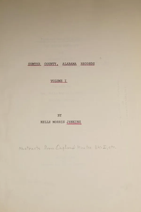 Capa de Sumter County, Alabama records
