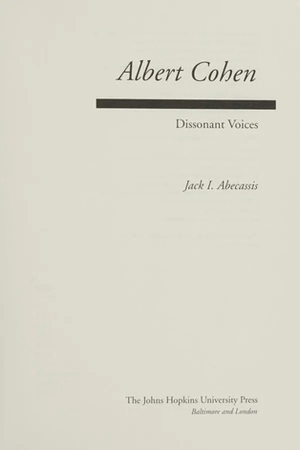 Capa de Albert Cohen