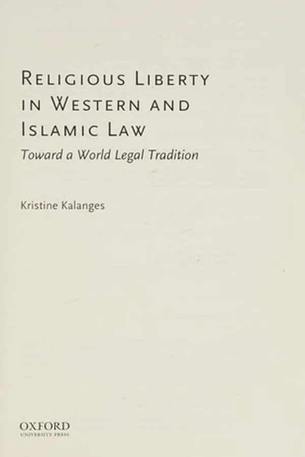 Capa de Religious liberty in Western and Islamic law