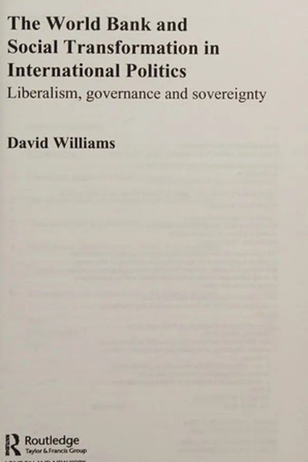 Capa de The World Bank and social transformation in international politics