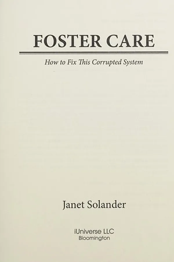 Capa de Foster Care