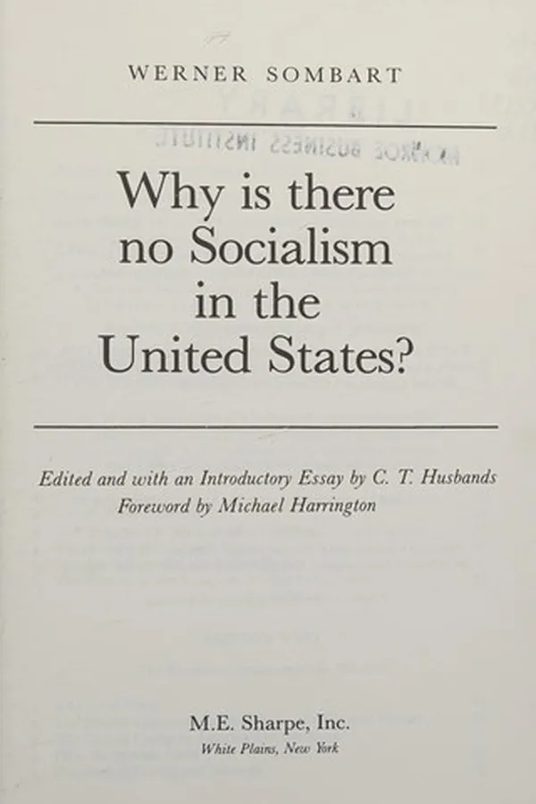 Capa de Why is there no socialism in the United States?