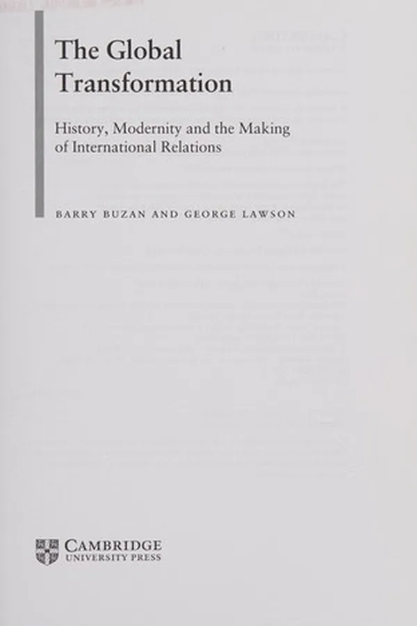 Capa de The global transformation