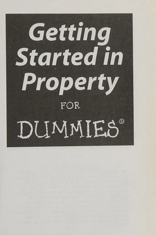 Capa de Getting started in property for dummies