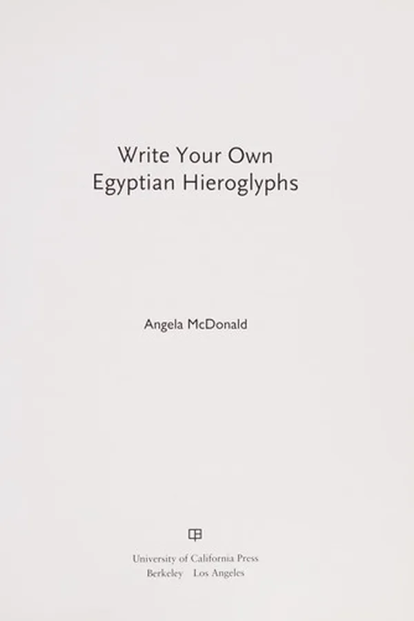 Capa de Write your own Egyptian hieroglyphs