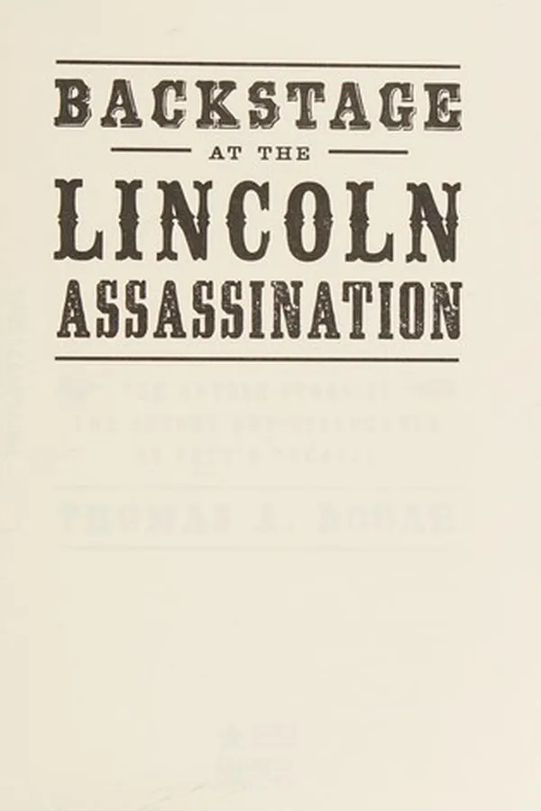 Capa de Backstage at the Lincoln assassination