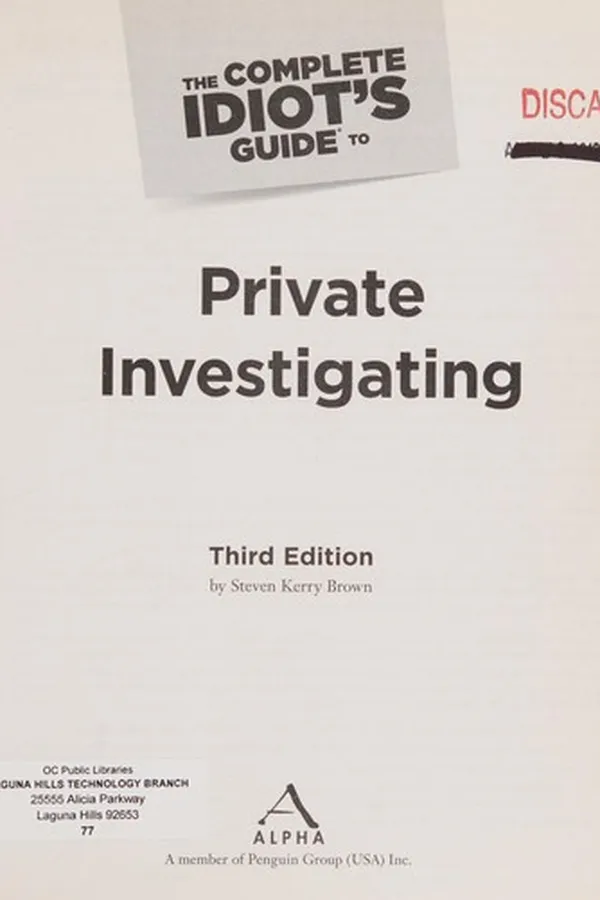 Capa de The complete idiot's guide to private investigating