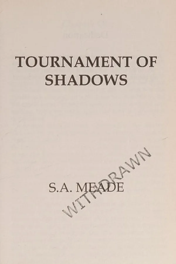 Capa de Tournament of shadows