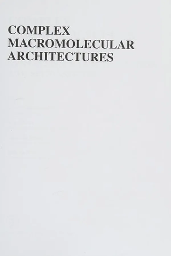 Cover of Complex macromolecular architectures