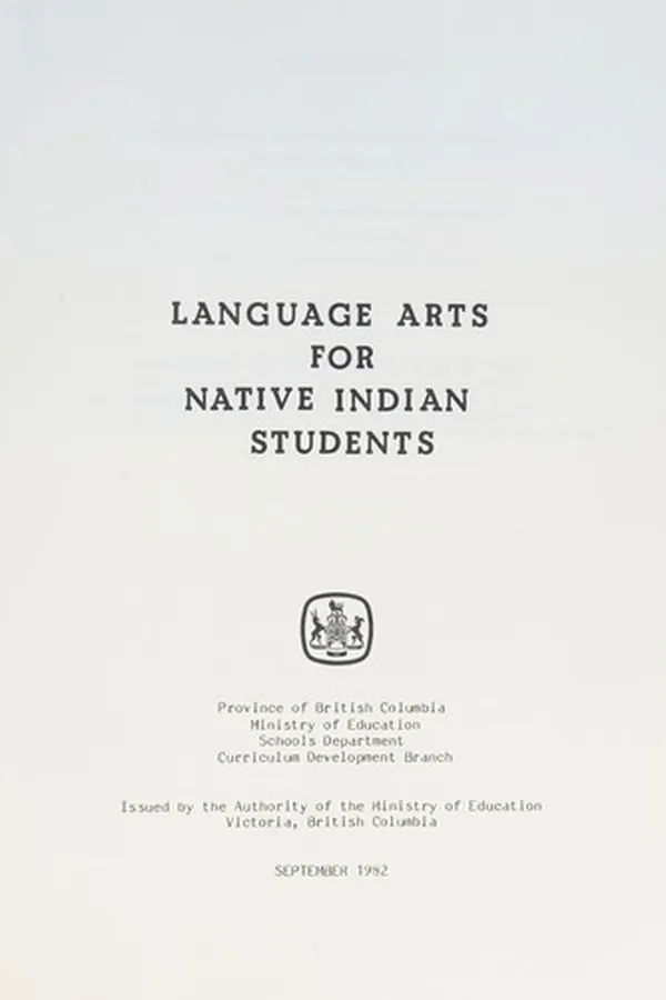 Capa de Language arts for native Indian students