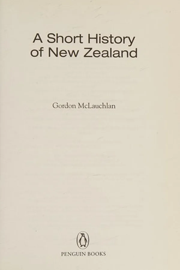 Capa de A short history of New Zealand