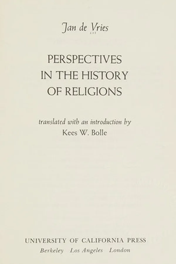 Capa de Perspectives in the history of religions