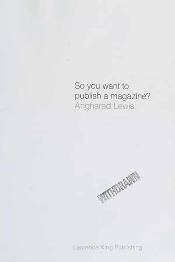 Capa de So you want to publish a magazine?