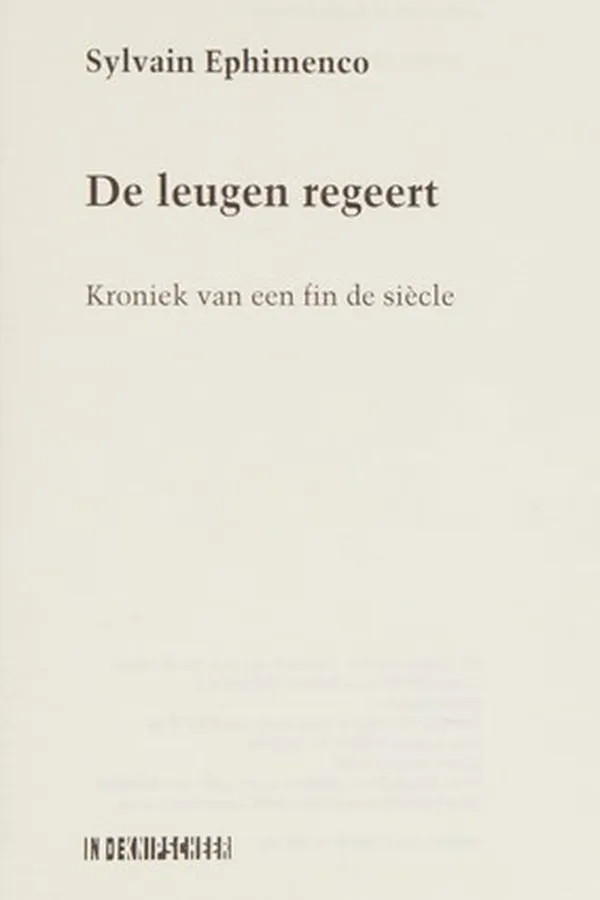 Capa de De leugen regeert