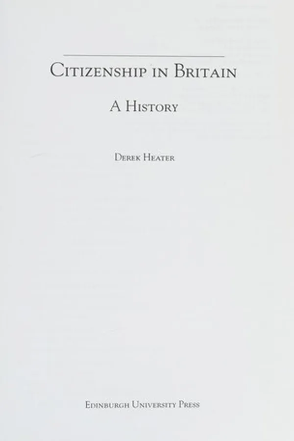 Capa de CITIZENSHIP IN BRITAIN: A HISTORY