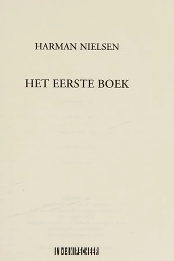 Capa de Het eerste boek