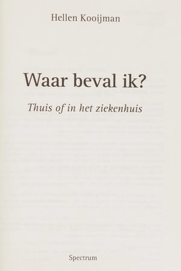 Capa de Waar beval ik ?