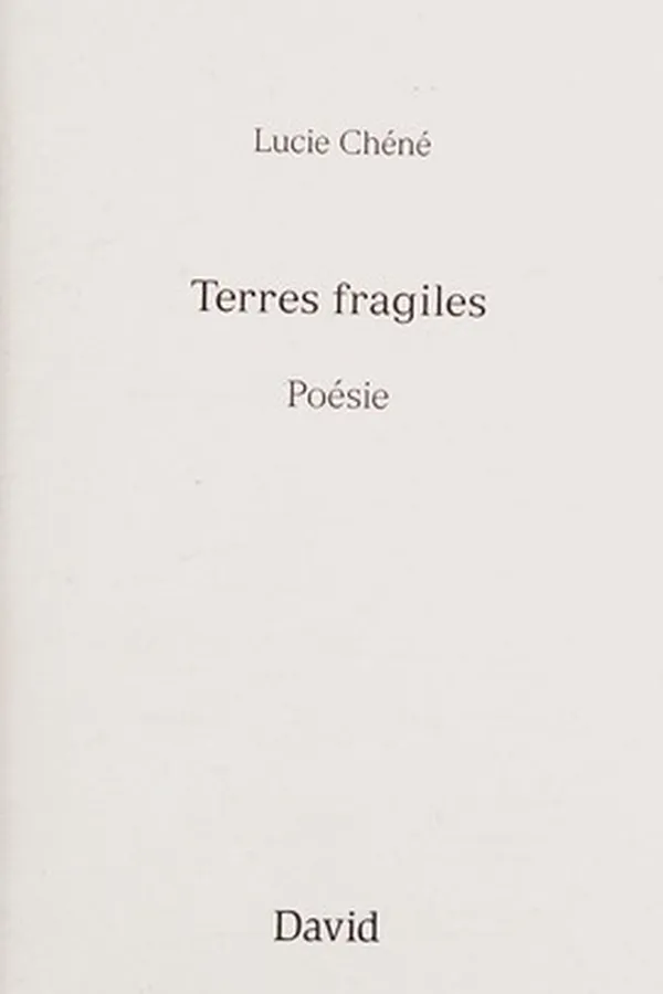 Capa de Terres fragiles