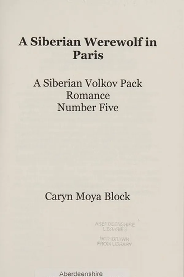 Capa de A Siberian werewolf in Paris