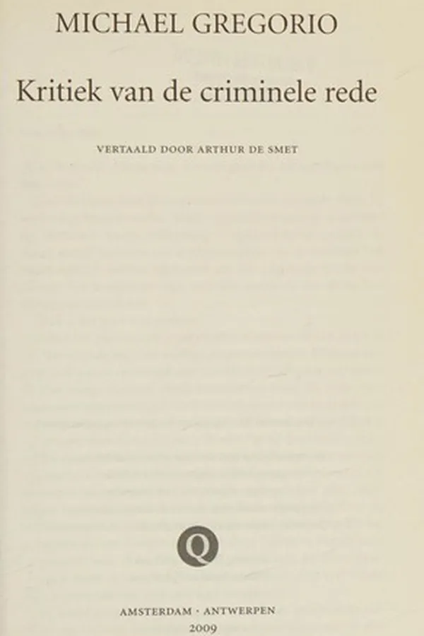 Capa de Kritiek van de criminele rede