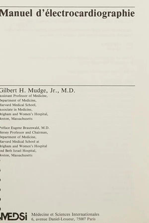 Capa de Manuel d'électrocardiographie