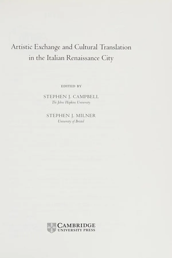 Capa de Artistic exchange and cultural translation in the Italian renaissance city