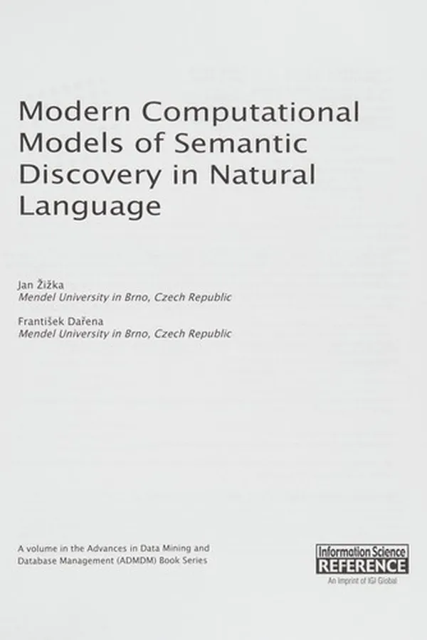 Capa de Modern Computational Models of Semantic Discovery in Natural Language