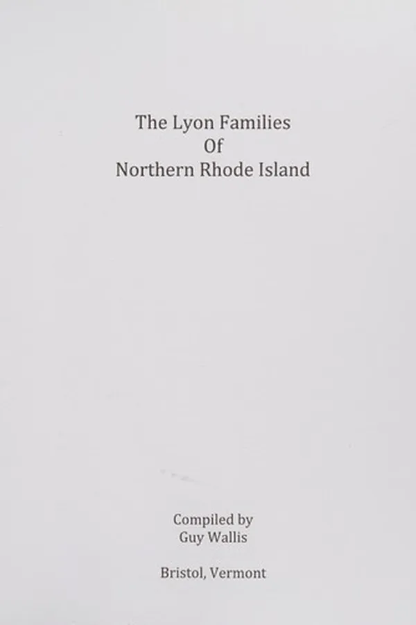 Capa de The Lyon families of northern Rhode Island