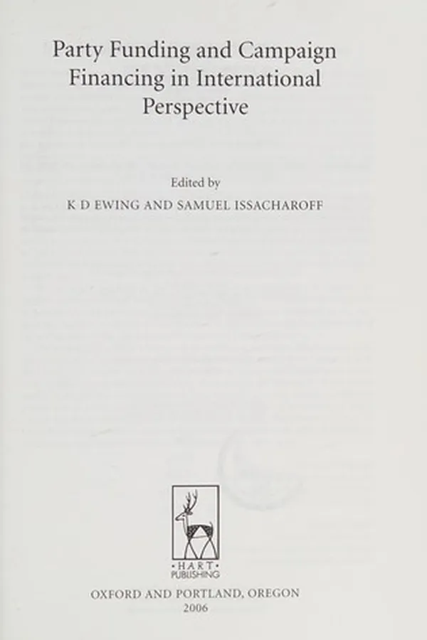 Capa de Party funding and campaign financing in international perspective