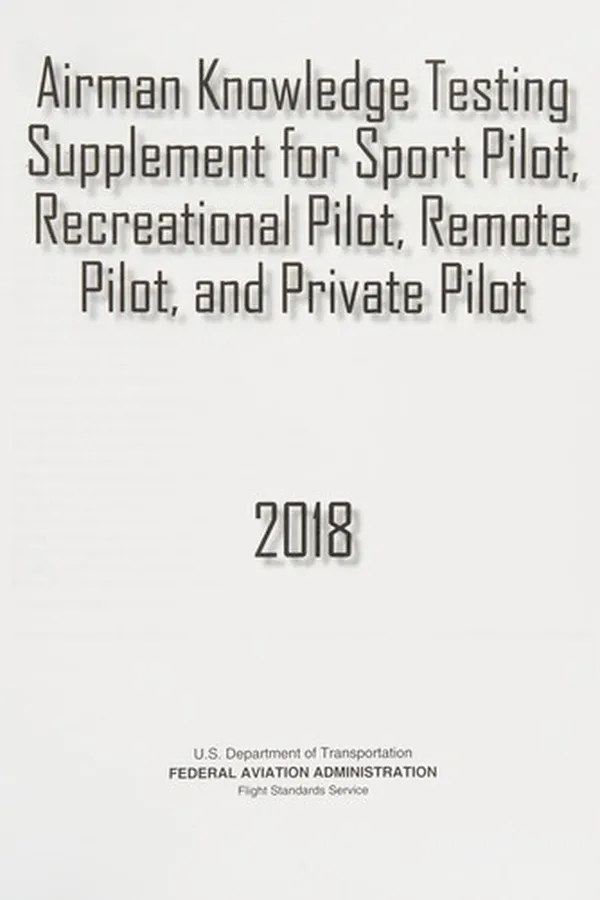 Capa de Airman knowledge testing supplement for sport pilot, recreational pilot, remote pilot, and private pilot