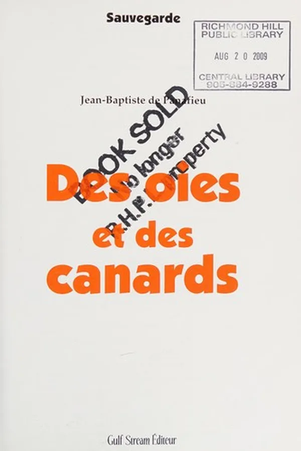 Capa de Des oies et des canards
