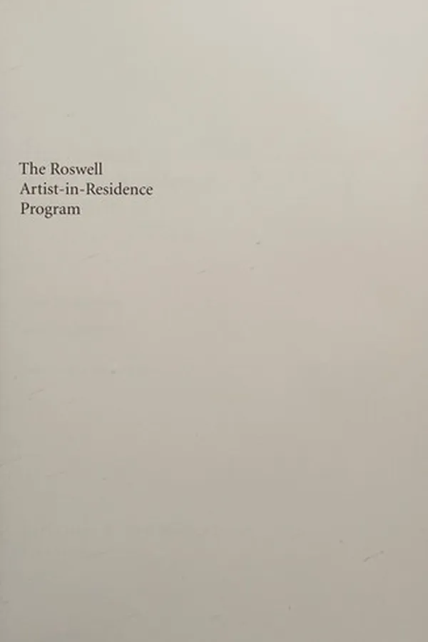 Capa de The Roswell Artist-in-Residence Program