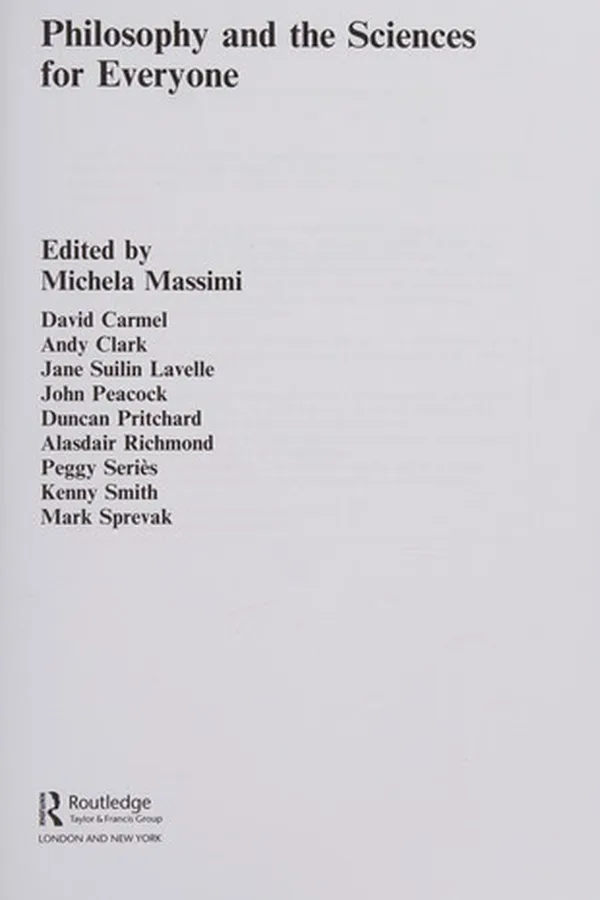 Capa de Philosophy and the sciences for everyone