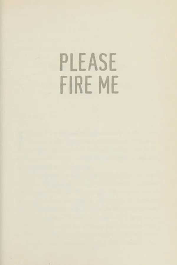 Capa de Please fire me