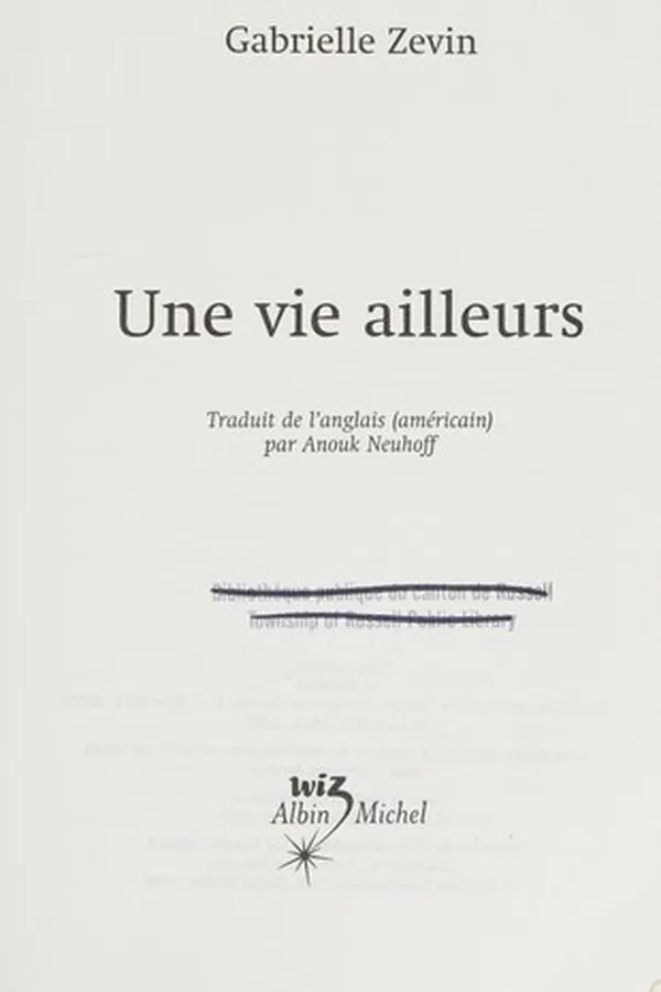 Capa de Une vie ailleurs
