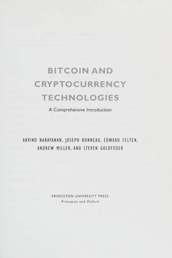 Cover of Bitcoin and cryptocurrency technologies
